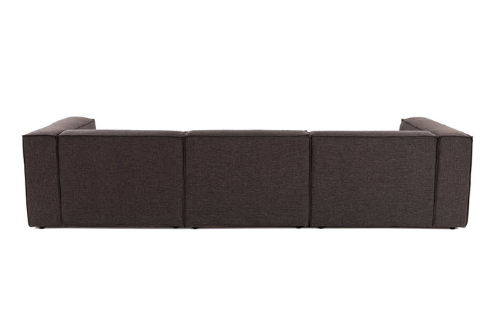 Atelier Del Sofa Sofá Esquinero Marrón Oscuro Lino 296x185x66 cm